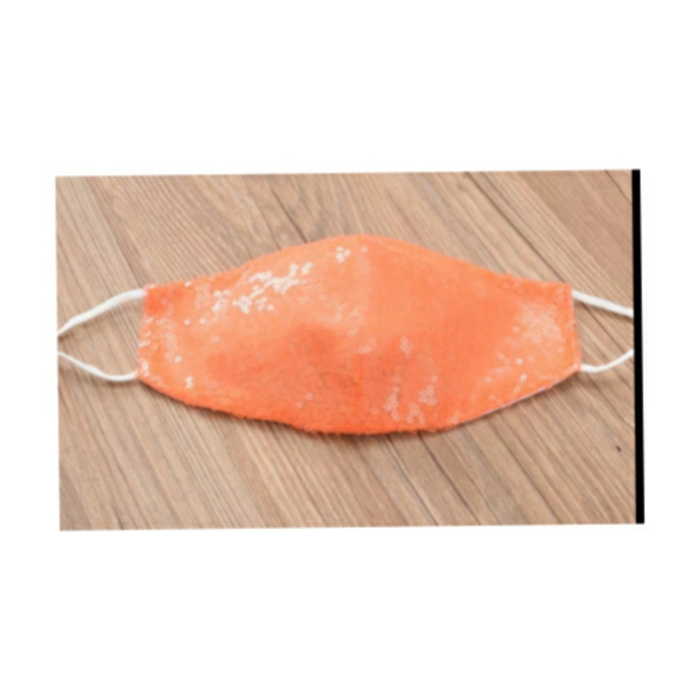 💥New Bright Orange Glitter Sequin Mask